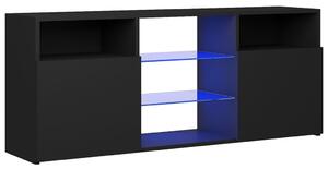 TV Cabinet with LED Lights Black 120x30x50 cm