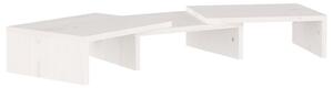 Monitor Stand White 60x24x10.5 cm Solid Wood Pine