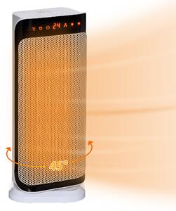 HOMCOM Tower Heater Oscillating Portable Tower Heater w/ Three Modes, Programmable Timer, Over Heating & Tip-over Switch Protection Aosom UK