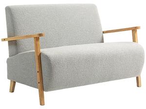 HOMCOM Small Sherpa Fabric 2 Seater Sofa Settee - Light Grey