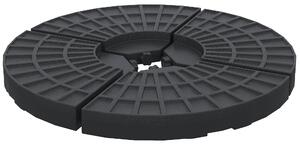 Outsunny 4 PCs Portable Round Parasol Base Umbrella Cross Stand Weights Holder Sand or Water Filled Outdoor Garden Patio Aosom UK