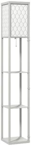 HOMCOM Three-Shelf Standing Lamp - Grey/White