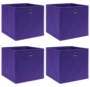 Storage Boxes 4 pcs Non-woven Fabric 28x28x28 cm Purple