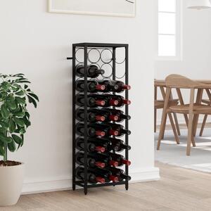Wine Rack for 27 Bottles Black 34x18x100 cm Wrought Iron