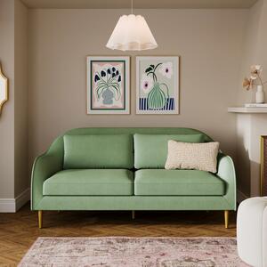 Jessie Velvet Compact 3 Seater Sofa
