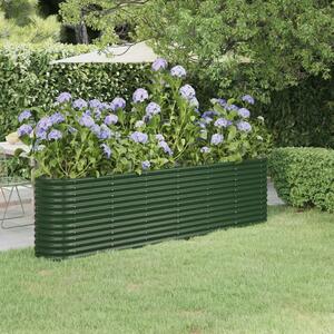 Garden Raised Bed Powder-coated Steel 260x40x68 cm Green