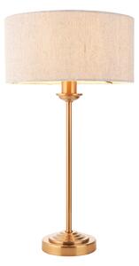 Manon Table Lamp in Vintage Brass & Natural Linen