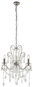 Luc 3-Light Vintage Chandelier in Silver & Clear Cut Glass