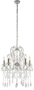 Luc 5-Light Vintage Chandelier in Silver & Clear Cut Glass