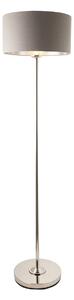 Manon Floor Light in Bright Nickel With Charcoal Linen Shade