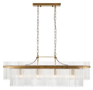 Monica 4-Light Linear Pendant in Antique Brass