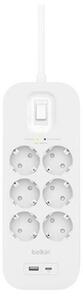 Power Socket - 6 Sockets with Switch Belkin Connect SRB002VF2M White