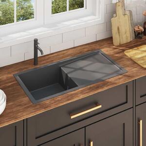 Handmade Kitchen Sink Black Stainless Steel