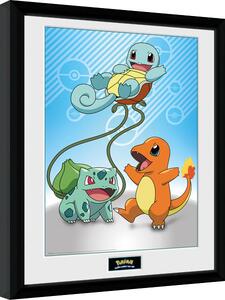 Framed poster Pokemon - Kanto Starter