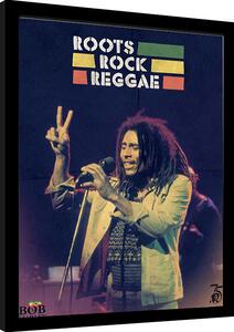 Framed poster Bob Marley - Roots Rock Reggae