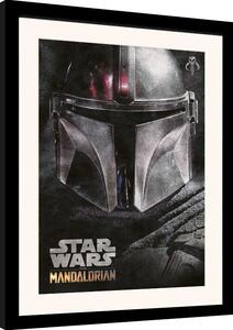 Framed poster Star Wars: The Mandalorian - Helmet