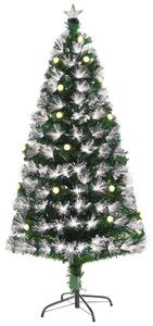 HOMCOM HOMCM 5ft White Light Artificial Christmas Tree w/ 180 LEDs Star Topper Tri-Base Full Bodied Seasonal Decoration Pre-Lit Home