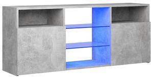 TV Cabinet with LED Lights Concrete Grey 120x30x50 cm