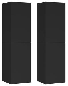 TV Cabinets 2 pcs Black 30.5x30x110 cm Engineered Wood