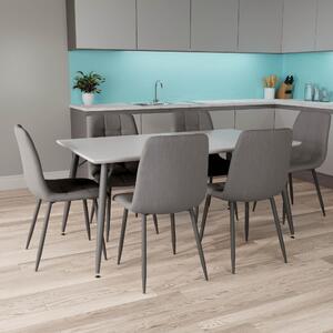 Paros 1.6m Dining Table with 6 Olivia Linen Dining Chairs | Roseland