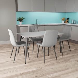 Paros 1.3m Dining Table with 4 Olivia Linen Dining Chairs | Roseland