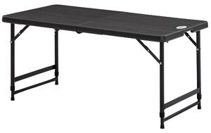 Outsunny Foldable Patio Dining Table for 4, Height Adjustable Outdoor Table for Garden, Lawn, Dark Grey