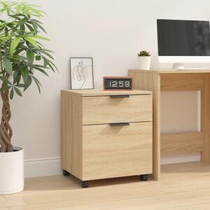 Mobile File Cabinet with Wheels Sonoma Oak 45x38x54 cm Engineered Wood