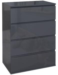 HOMCOM High Gloss Chest of Drawers, 4-Drawer Storage Cabinets, Modern Dresser, Storage Drawer Unit for Bedroom