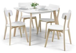 Casa 4 Seater Square Dining Table with 4 Chairs, White
