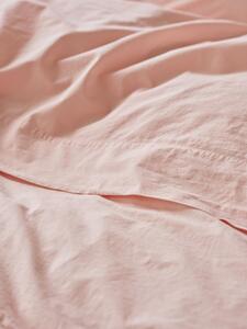 Poetic Pink Washed Cotton Percale Flat Sheet | King | Piglet in Bed