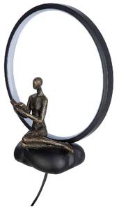 Carnation Synthetic Resin Reading Book Table Lamp In Black And Bronze