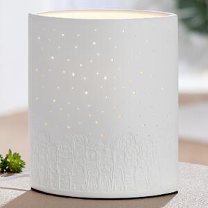 Belvaro Porcelain Dog Table Lamp in White