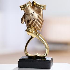 Carnation Synthetic Resin Love Sculpture in Black and Gold
