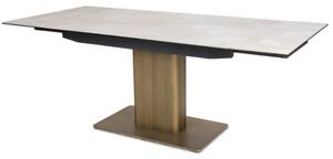Danvera Ceramic Extending Dining Table In Oak And Smoke Grey