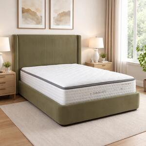Carvelli Velvet Ottoman Storage Super King Size Bed In Green