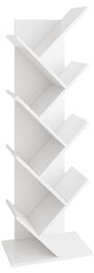FMD Standing Geometric Bookshelf White