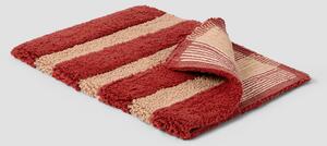 Sandstone Red Pembroke Stripe Cotton Bath Mat | 50 x 70cm | Piglet in Bed