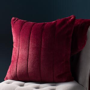 Paoletti Empress Faux Fur 45cm x 45cm Filled Cushion Ruby