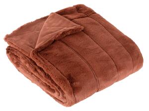 Paoletti Empress Faux Fur 130cm x 180cm Throw Rust