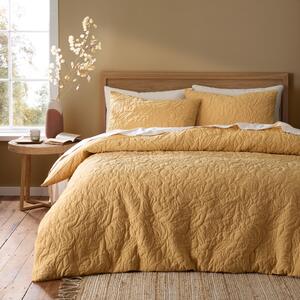 Ada Floral Duvet Cover and Pillowcase Set Ochre