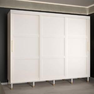 Tarboro Wooden Wardrobe 250cm With 3 Sliding Doors In White