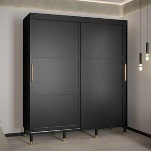 Tarboro Wooden 180cm Wardrobe With 2 Sliding Doors In Black