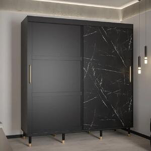 Tarboro Wooden Wardrobe Large With 2 Sliding Doors In Black