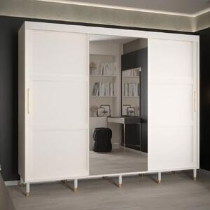 Tarboro Mirrored Wardorbe 250cm With 3 Sliding Doors In White