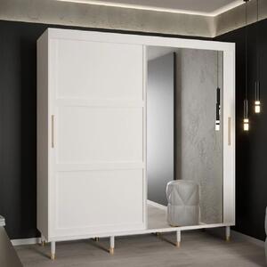 Tarboro Mirrored Wardorbe 200cm With 2 Sliding Doors In White