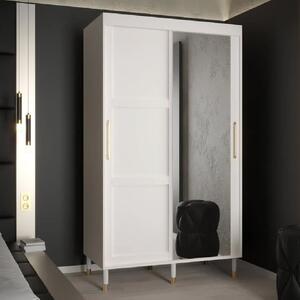 Tarboro Mirrored Wardorbe 120cm With 2 Sliding Doors In White