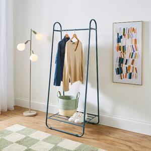 Clothes Rail With Built in Storage Shelf Pacific Blue