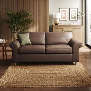 Flori Classic Leather 3 Seater Sofa