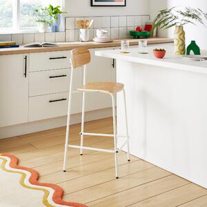 Elements Griffin Counter Height Bar Stool White