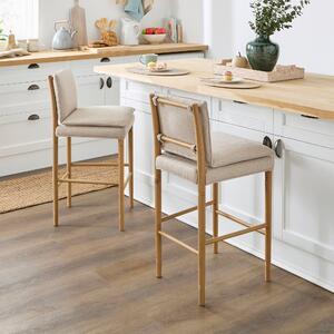 Churchgate Walcote Bar Stool, Herringbone Fabric Natural